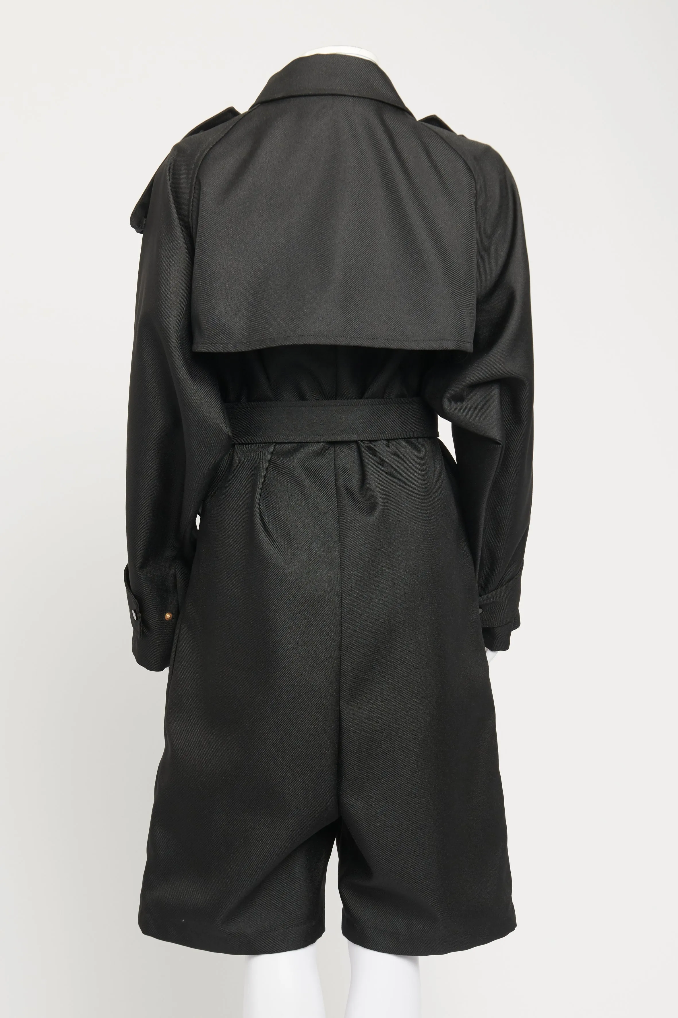 2020 Black Preowned Jumpsuit/Coat With Cape Detail