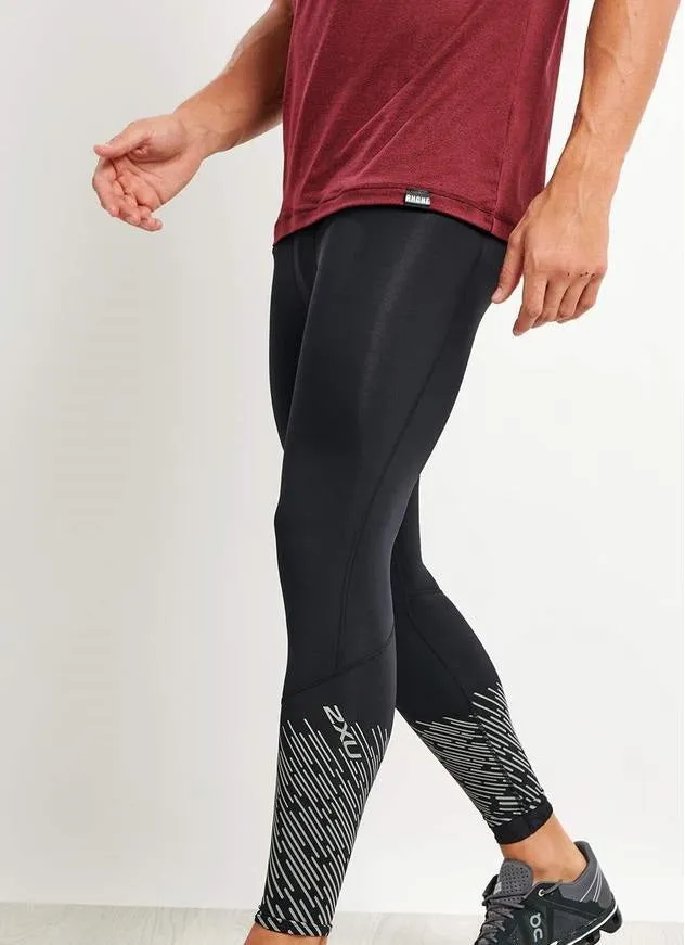 2XU Men's Reflect Run Compression Tights-MA5363B (BLK/SLF)