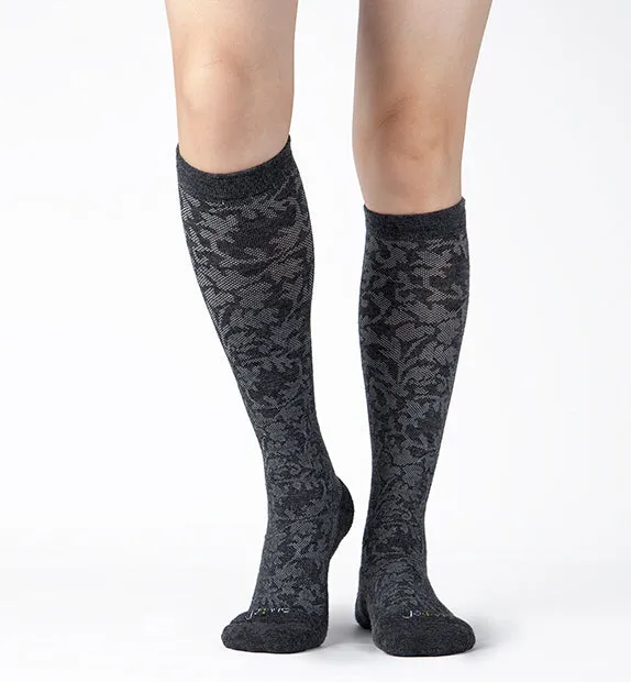 76% Rich Merino Wool Everyday Compression Socks (15-20mmHg) - Floral