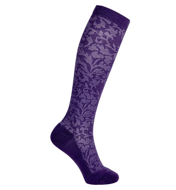 76% Rich Merino Wool Everyday Compression Socks (15-20mmHg) - Floral