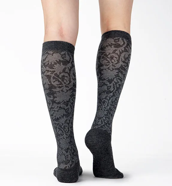 76% Rich Merino Wool Everyday Compression Socks (15-20mmHg) - Floral