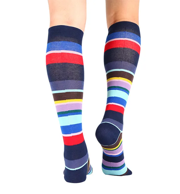 80% Rich Merino Wool Everyday Compression Socks (15-20mmHg) - Multistripes