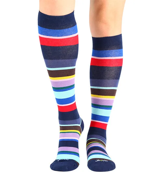 80% Rich Merino Wool Everyday Compression Socks (15-20mmHg) - Multistripes