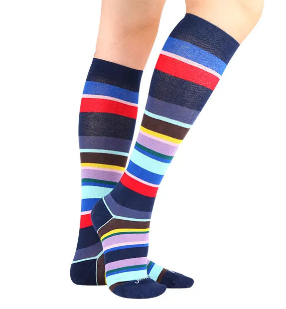 80% Rich Merino Wool Everyday Compression Socks (15-20mmHg) - Multistripes