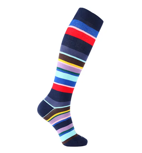 80% Rich Merino Wool Everyday Compression Socks (15-20mmHg) - Multistripes