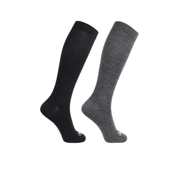 80% Rich Merino Wool Everyday Compression Socks (15-20mmHg) - Solids - 2 Pack