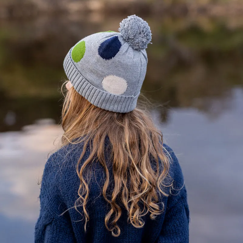 Acorn Spots Merino Beanie - Grey