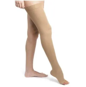 ActiLymph Class 3 Thigh Length Stockings Sand XL Wide Standard Open Toe