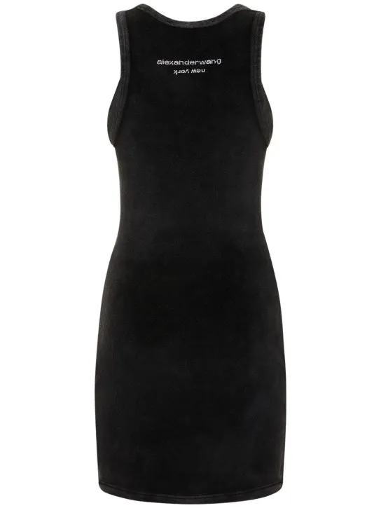 Alexander Wang   Embellished cotton blend tank mini dress 