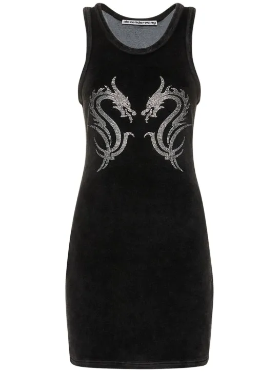 Alexander Wang   Embellished cotton blend tank mini dress 