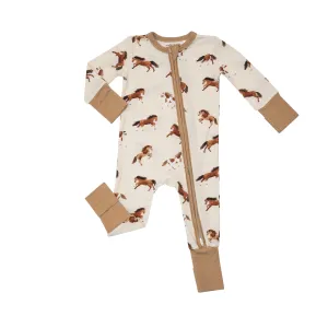 Angel Dear Horses 2 Way Zipper Romper