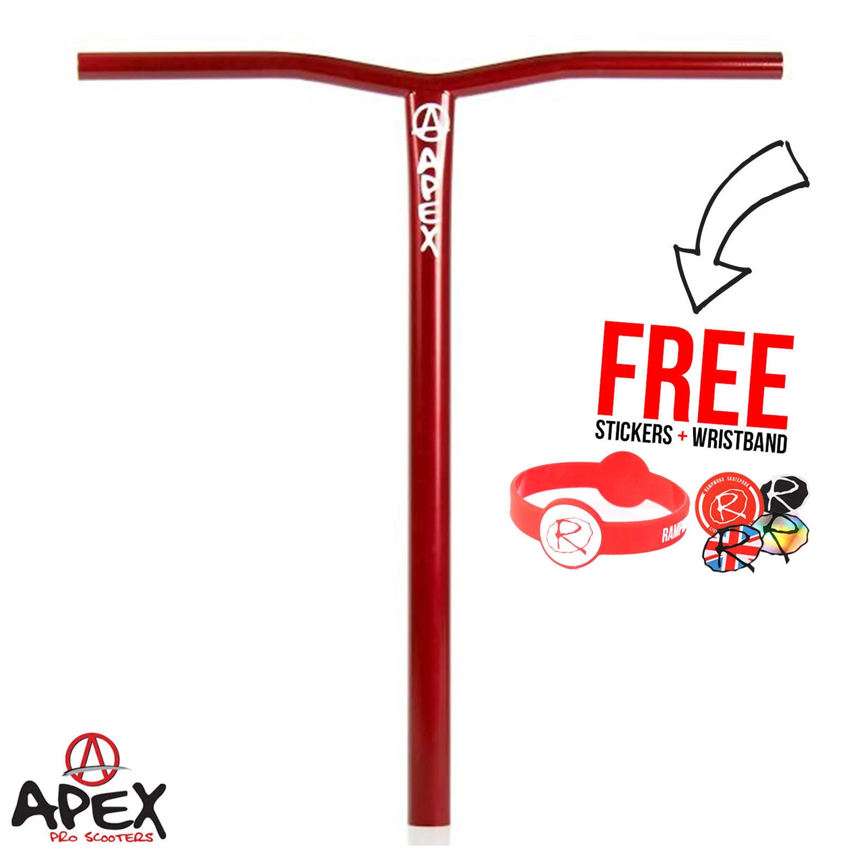 Apex Pro Scooters Team Bol Bars SCS , Red