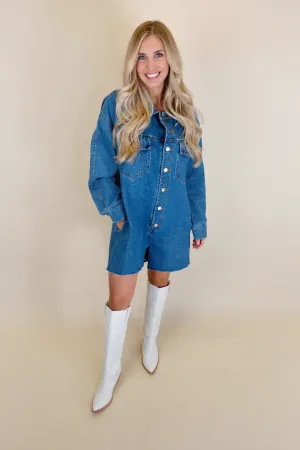 Apple Picking Denim Romper