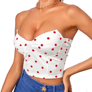 Asymmetrical Polka Dot Off-shoulder Tank Top