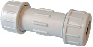 B & K 160-106 Double Seal Coupling, 1-1/4 in, Compression, PVC :EA: QUANTITY: 1