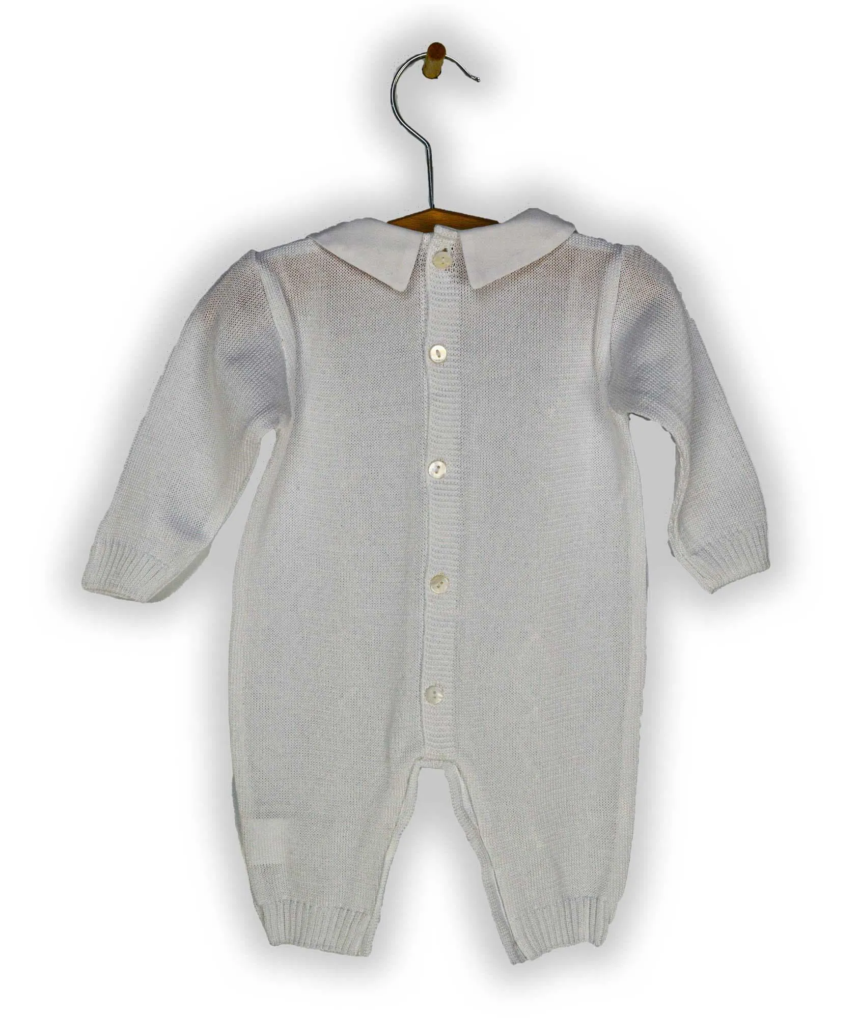 Baby Boy White knit Tricot Baptism Outfit with Hat