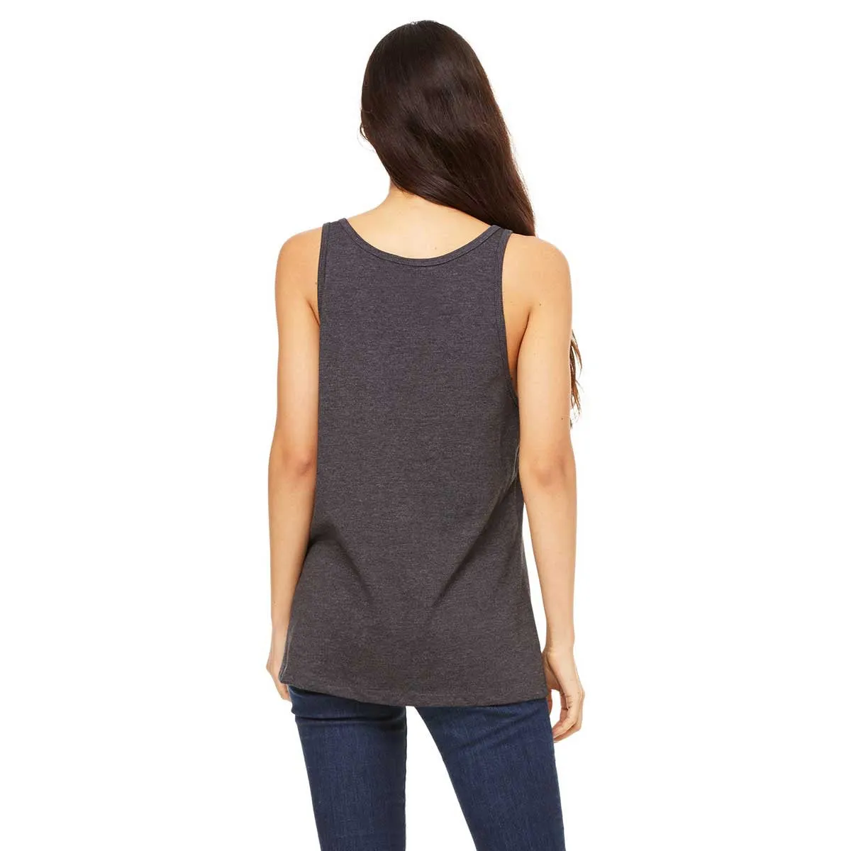 Bella   Canvas Women's Dark Grey Heather Relaxed Jersey Tank