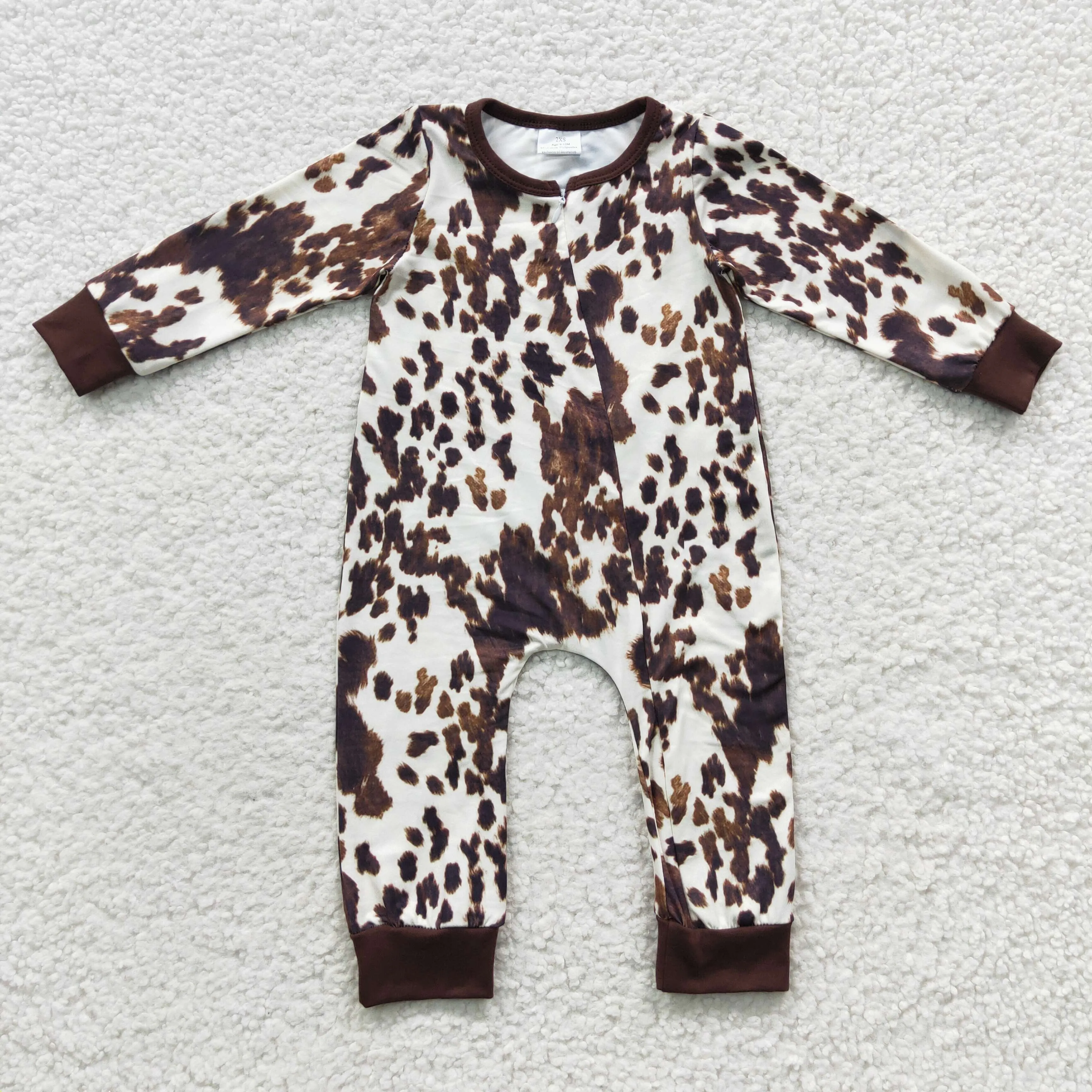 brown ink-dyeing autumn zipper onesie LR0308