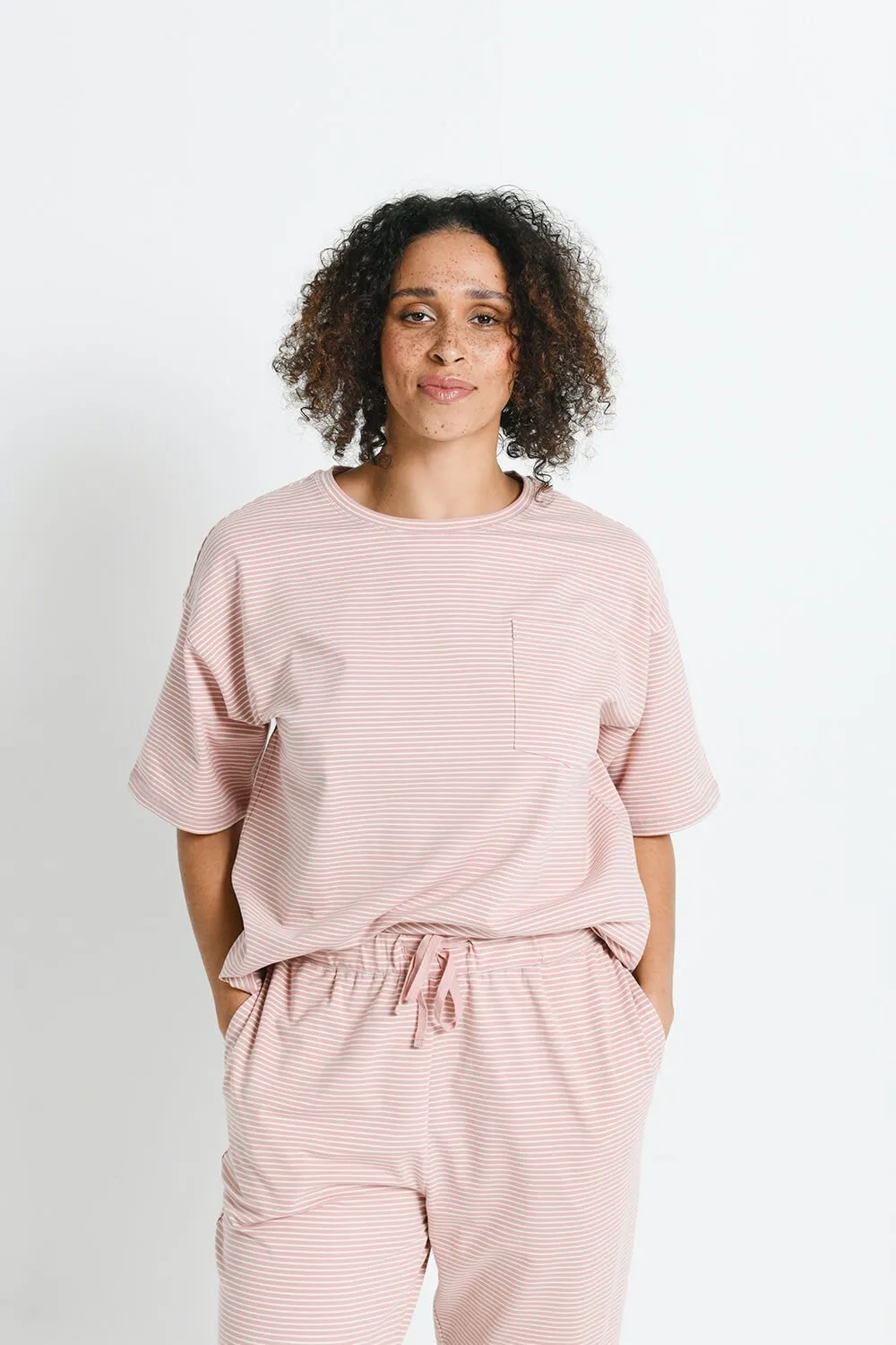 Brushed Cotton Pyjama Set - Dusty Pink