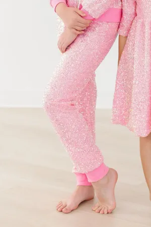 Bubblegum Pink Sequin Joggers