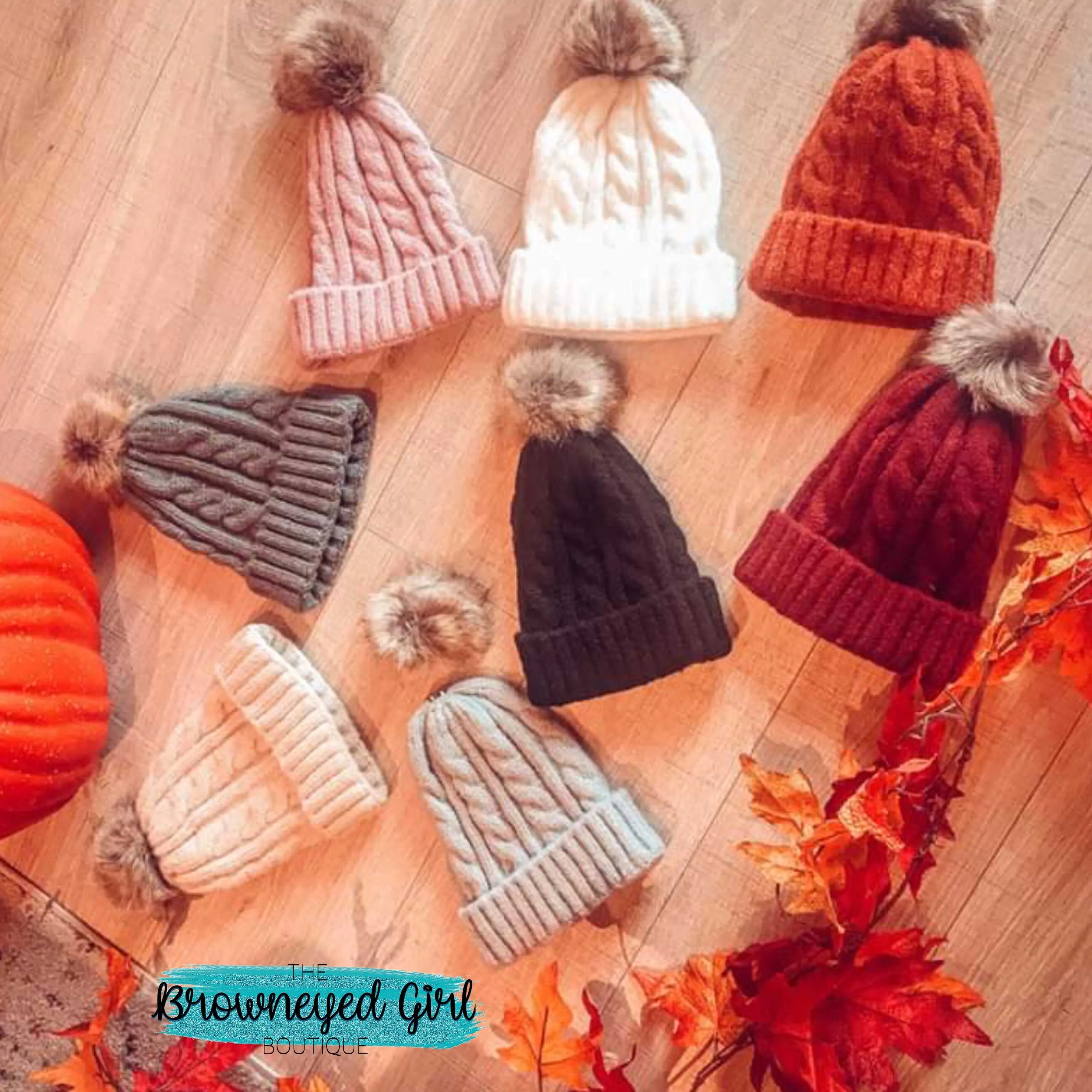 Cable Knit Soft Pompom Beanie