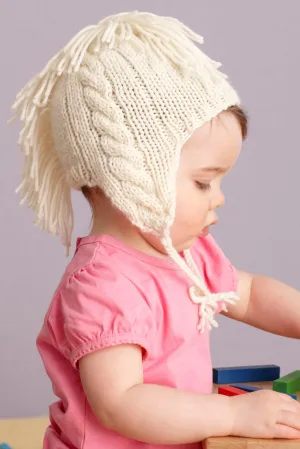 Cabled And Fringed Hat Pattern (Knit)