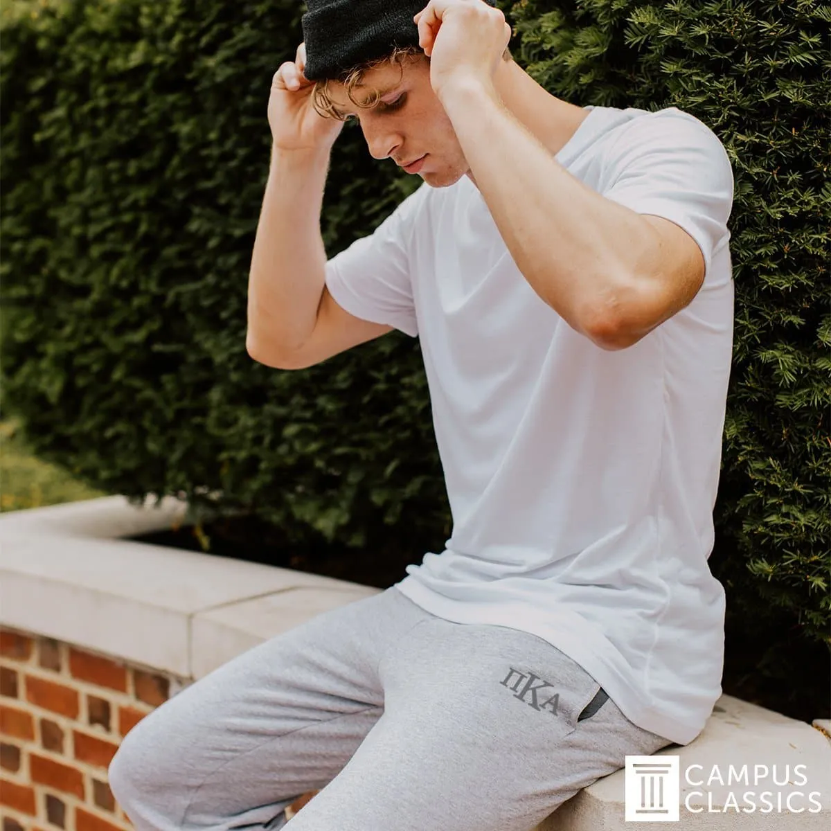 Chi Phi Heather Grey Contrast Joggers