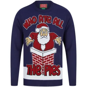 Christmas Who Ate All The Pies Mens Jumper - Navy