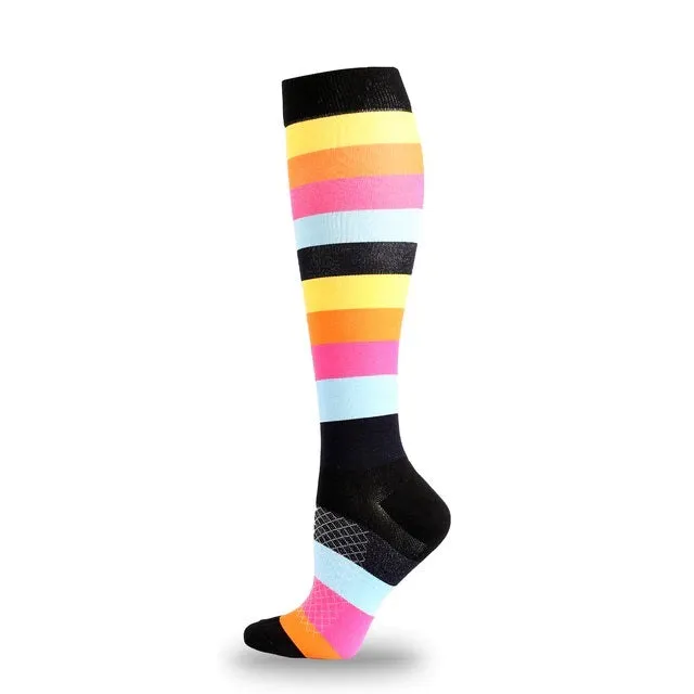 Colorful Striped Knee High (Compression Socks)