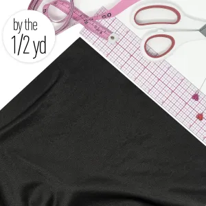 Compression Tricot Fabric lightweight, Black- by the 1/2 yd