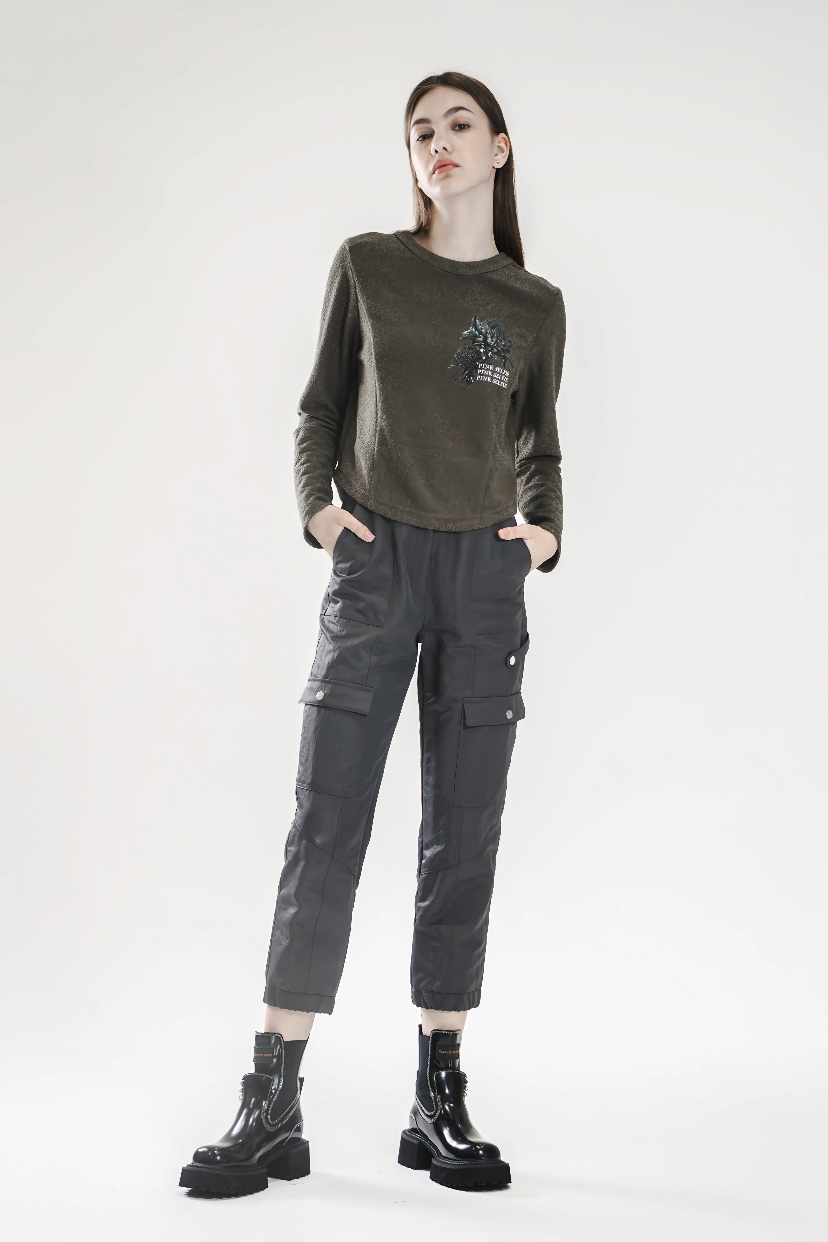 DEEP GULL GRAY/DARK GREEN UTILITY TROUSERS