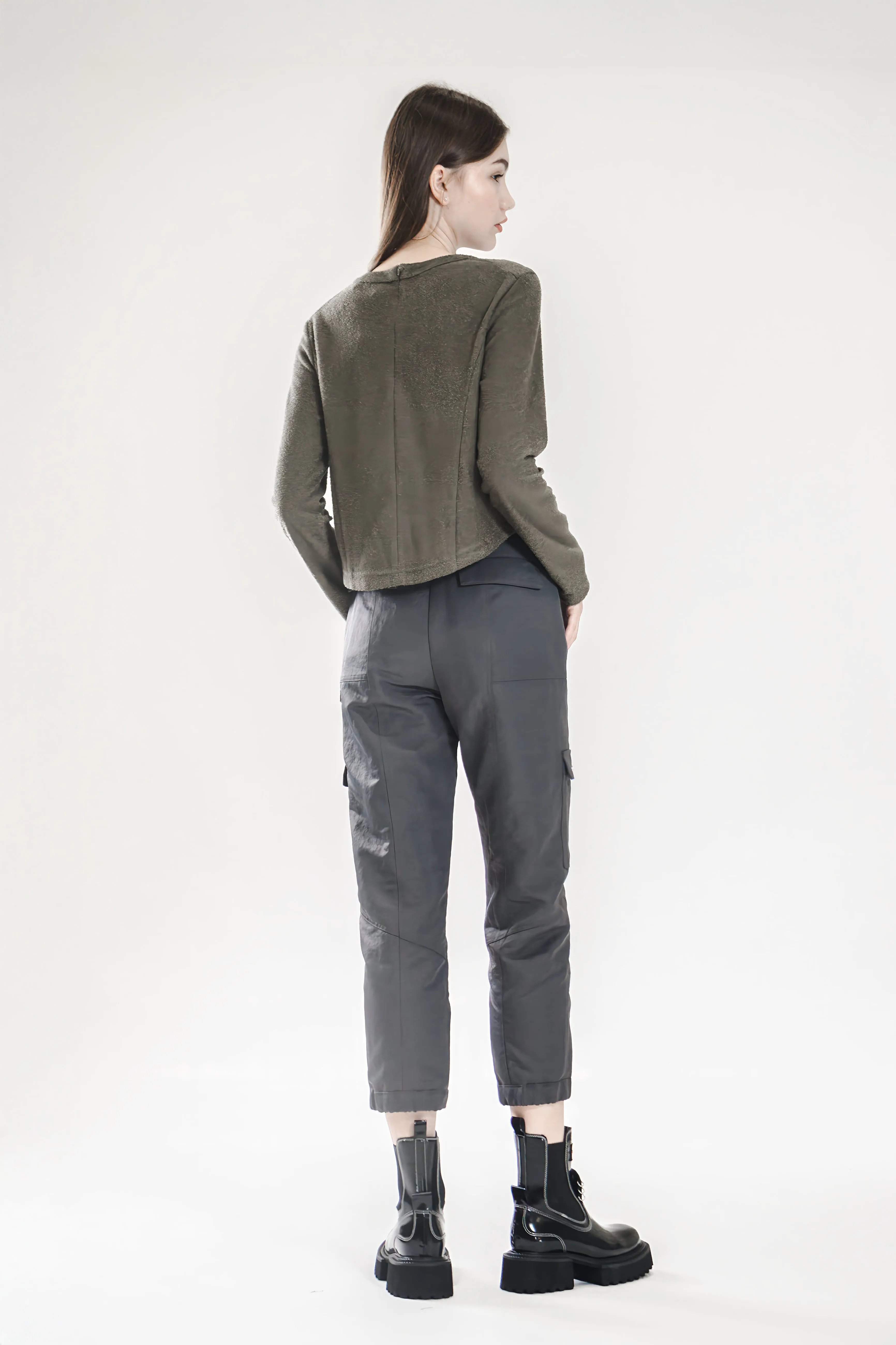 DEEP GULL GRAY/DARK GREEN UTILITY TROUSERS