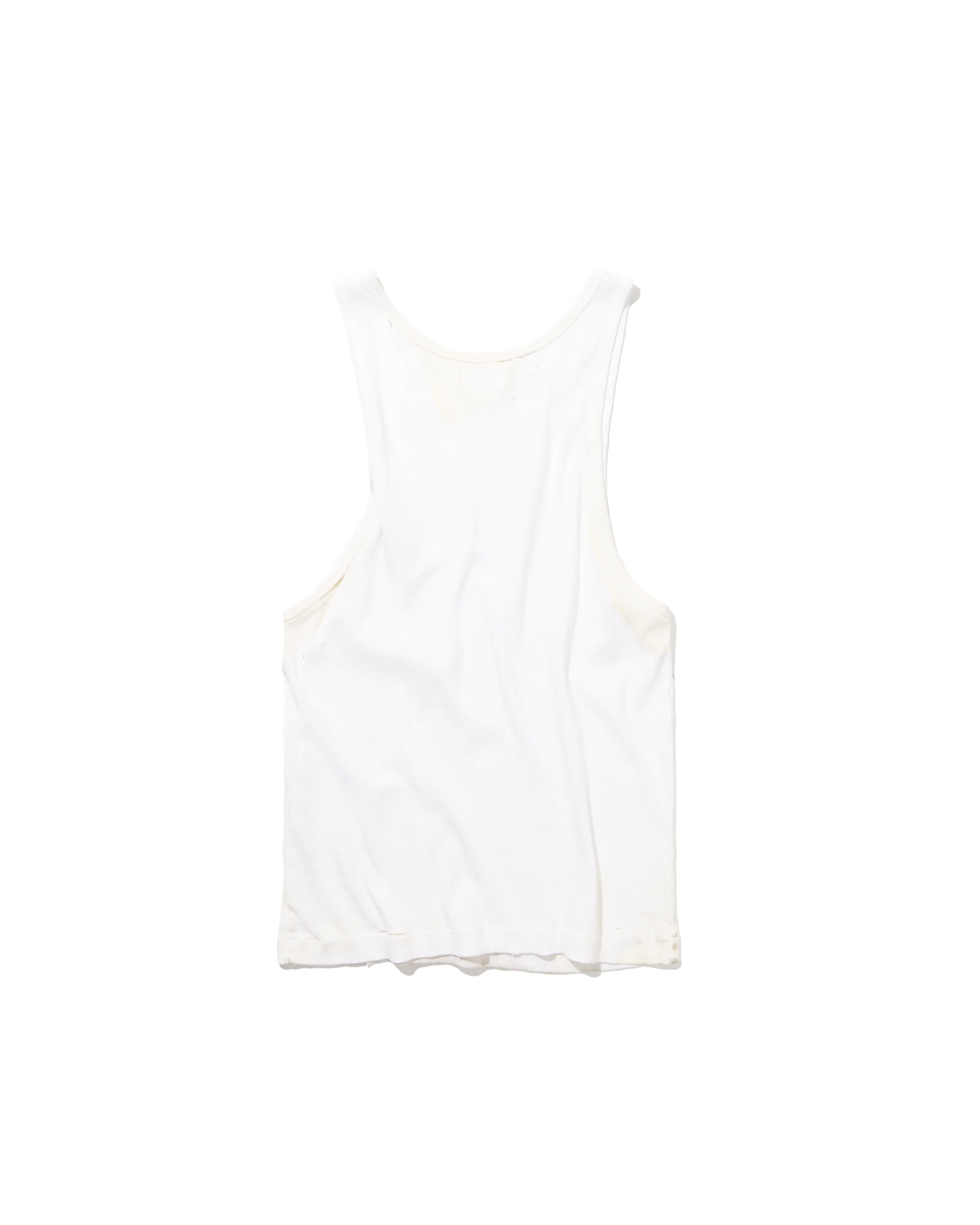 DIRTY RIBBED TANK TOP - WHITE