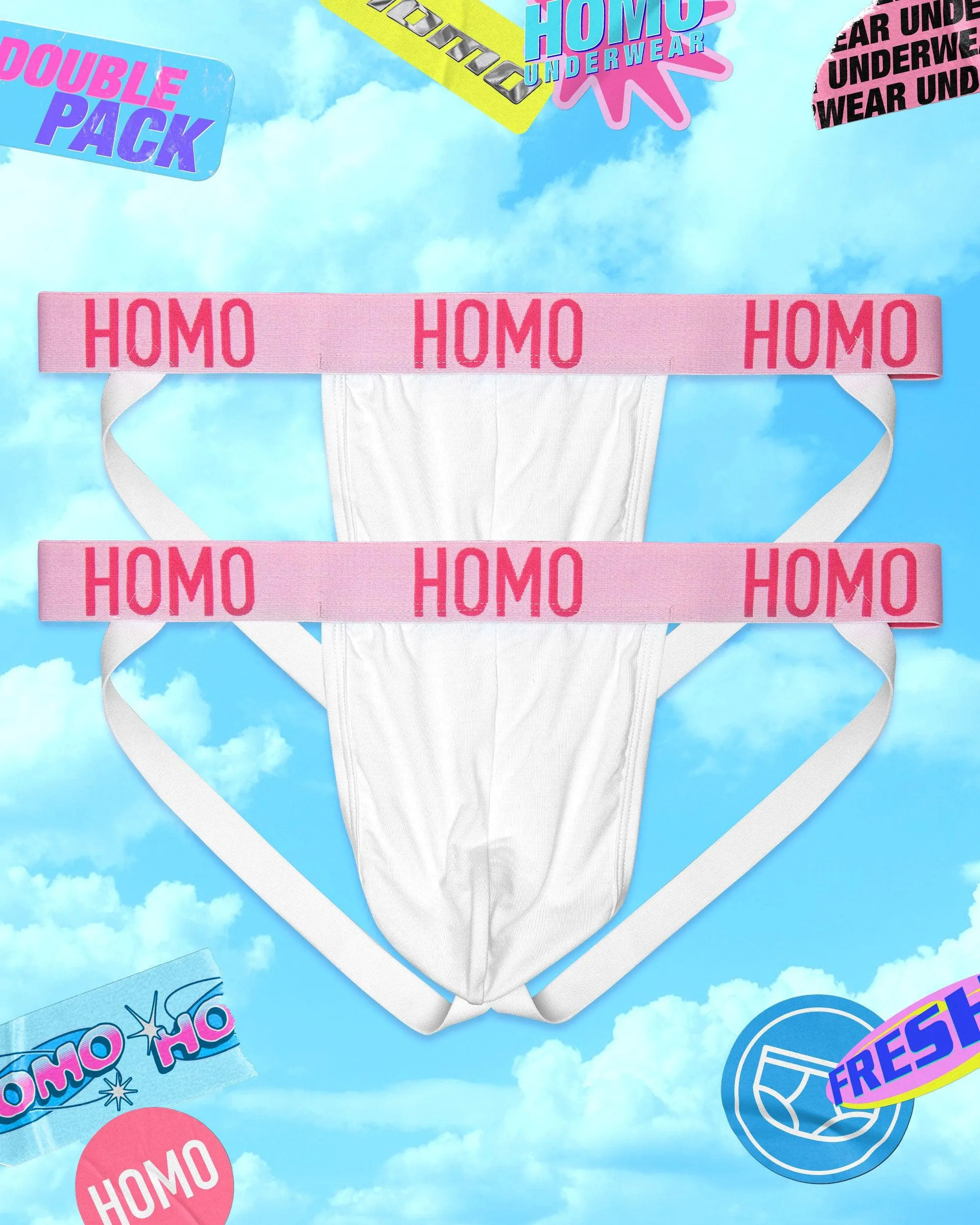 DOUBLE PACK: HOMO Classic Jock - White