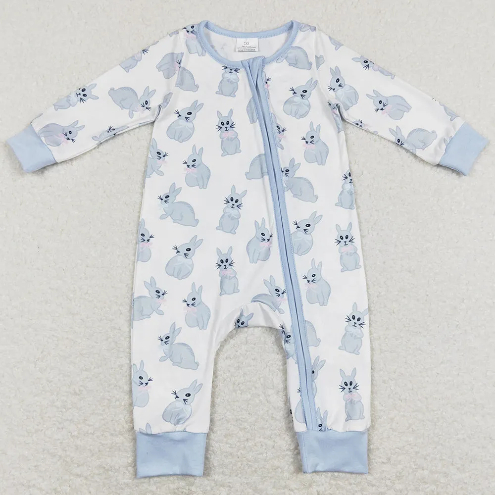 Easter Baby Boys Rompers Bunny Print Cute Sibling Romper LR0837