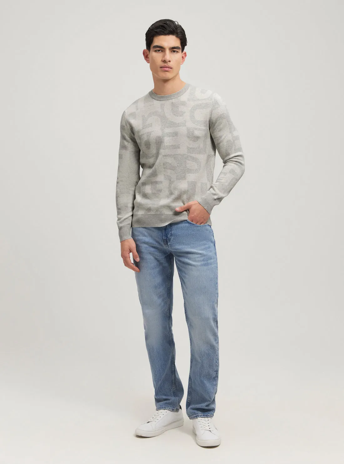 Eco Grey Denny Logo Knit Jumper