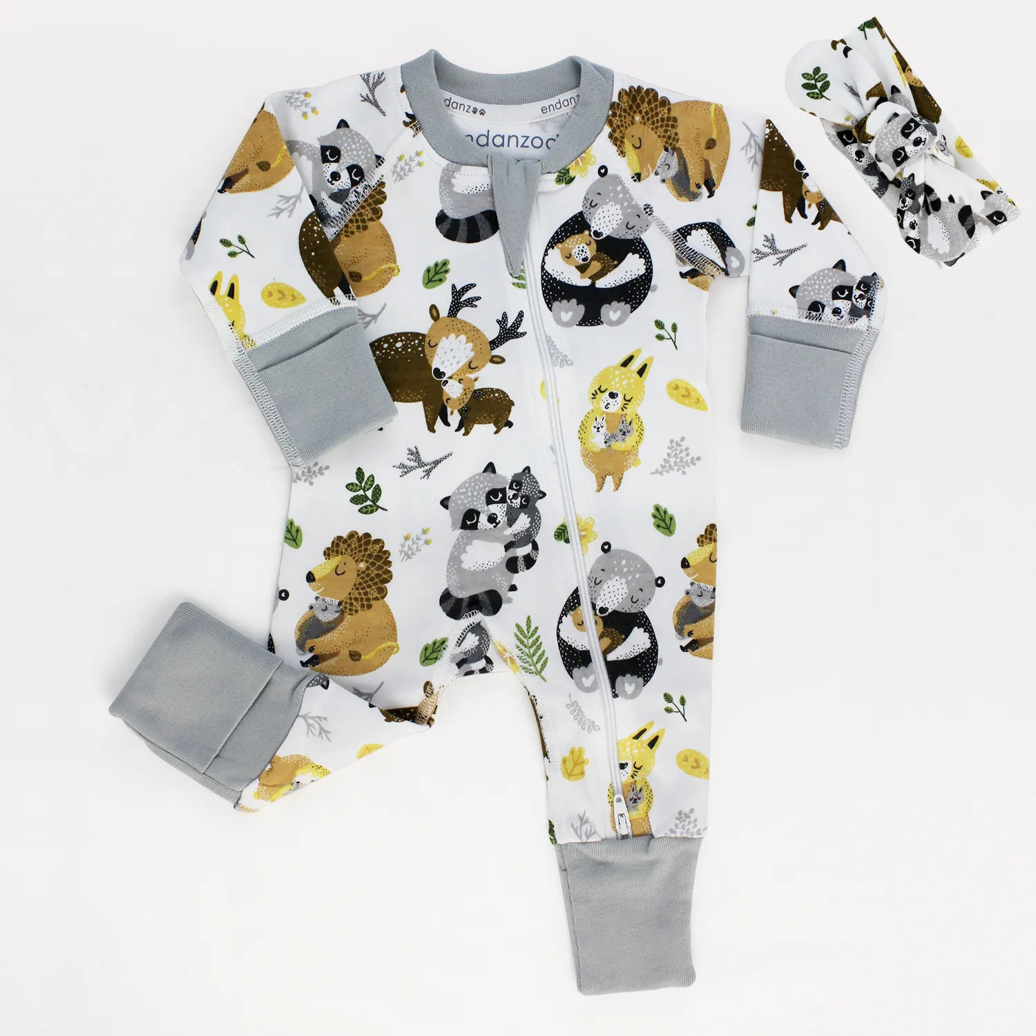 Endanzoo Organic Romper Set - Safari Hugs