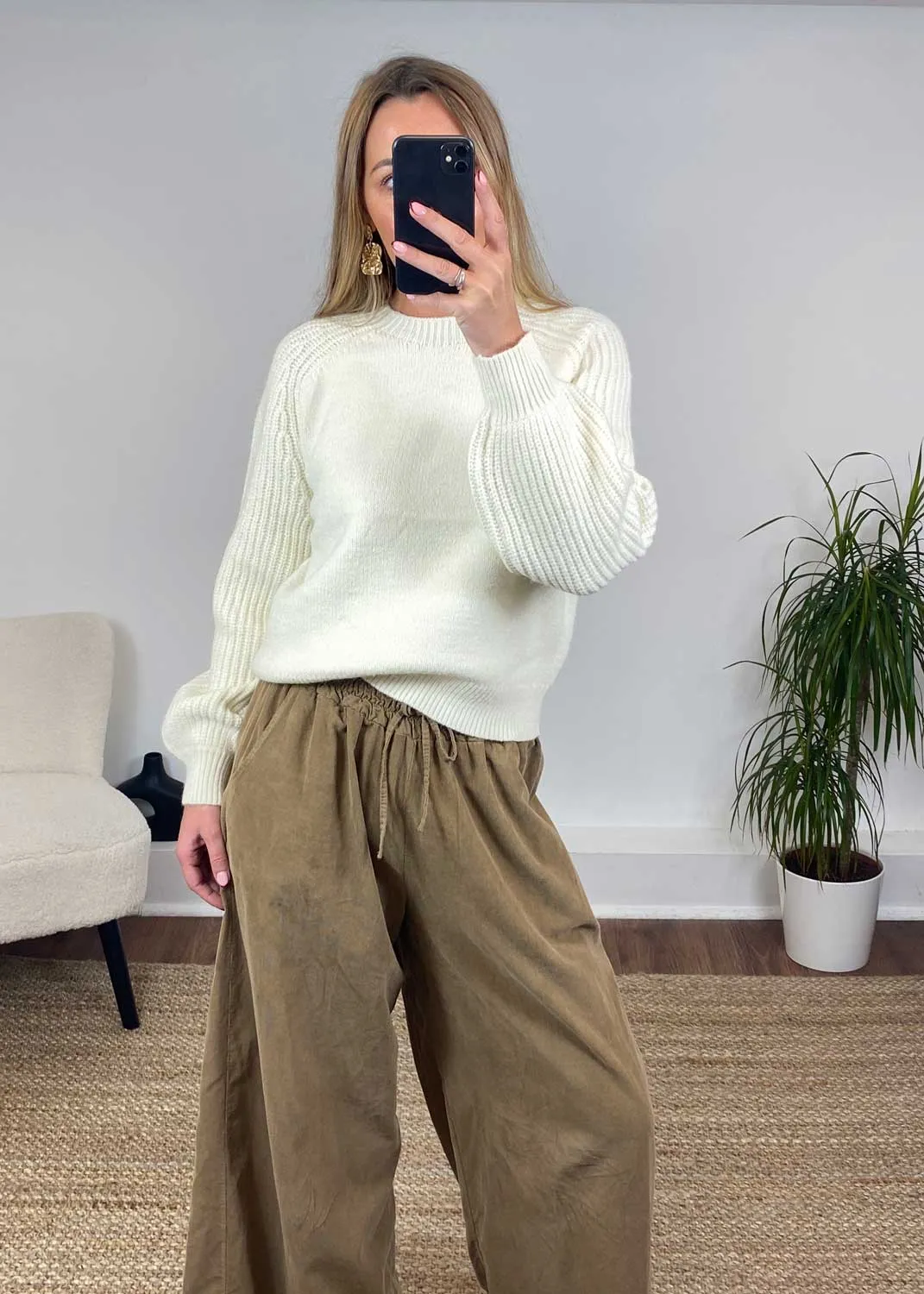 Enya Knitted Jumper in Cream