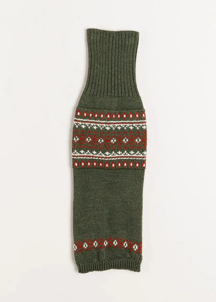 Fair Isle Dog Jumper in Green (S-M)