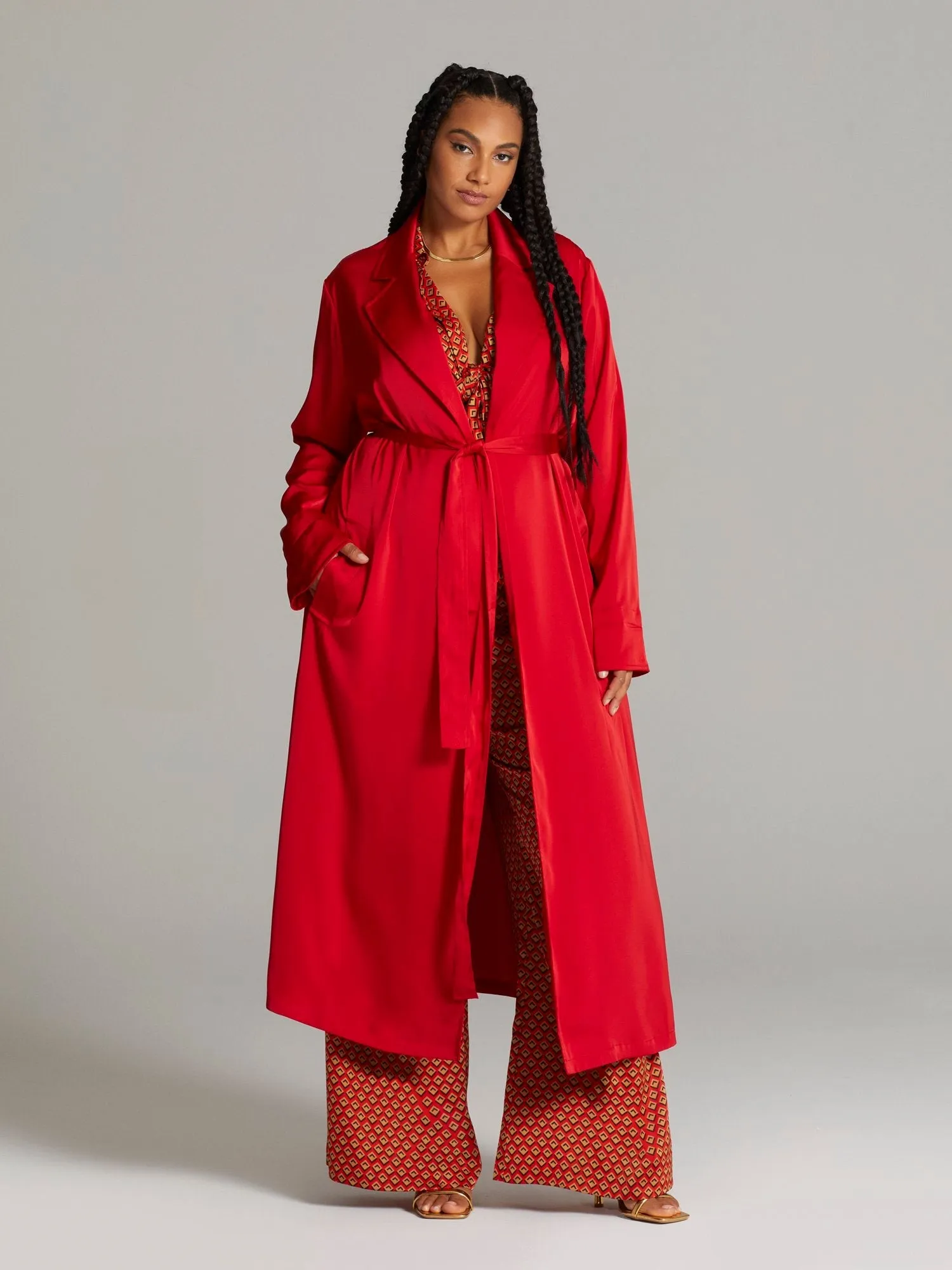 Fashion To Figure - Philana Tie Waist Trench Coat