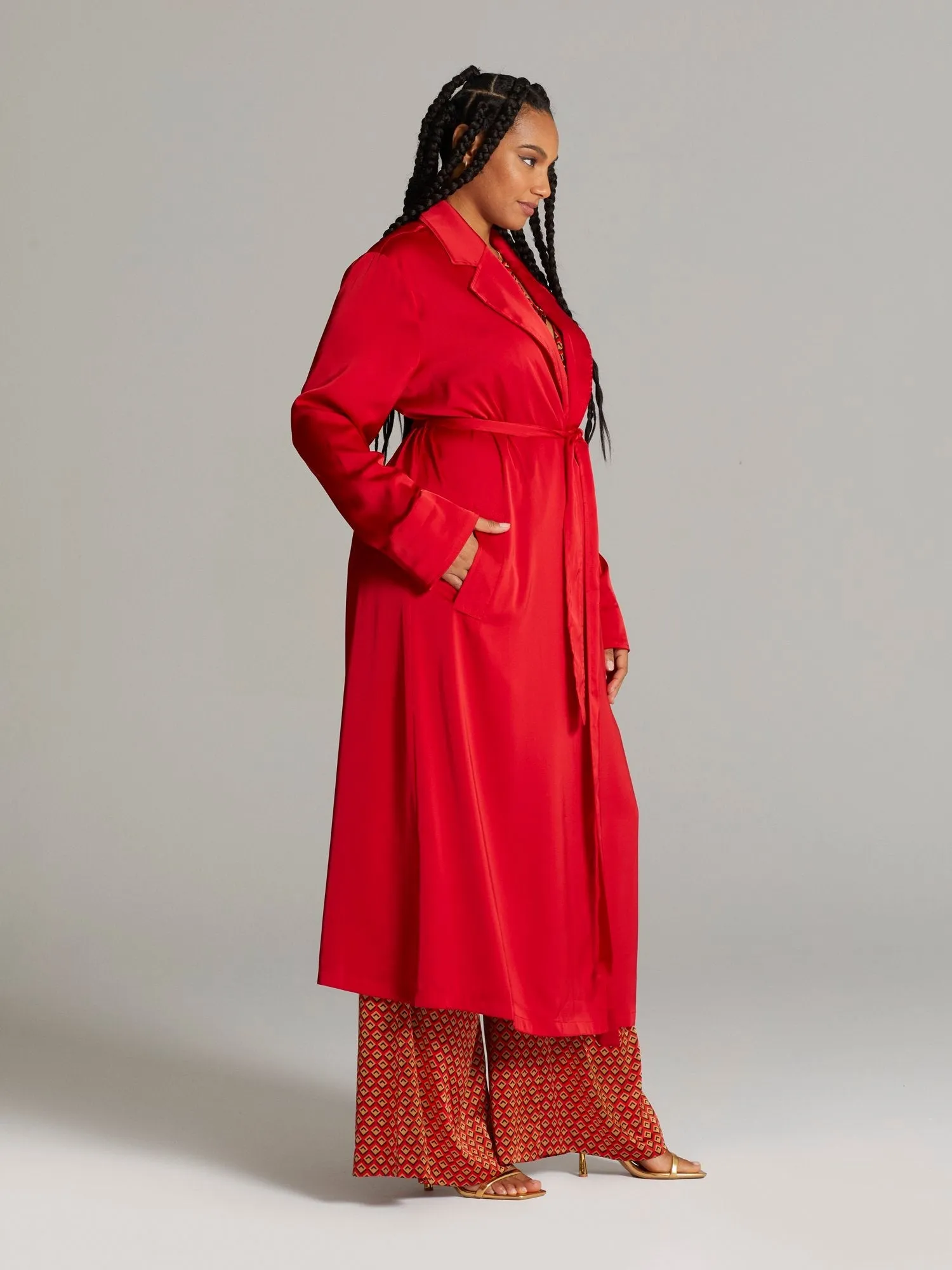 Fashion To Figure - Philana Tie Waist Trench Coat