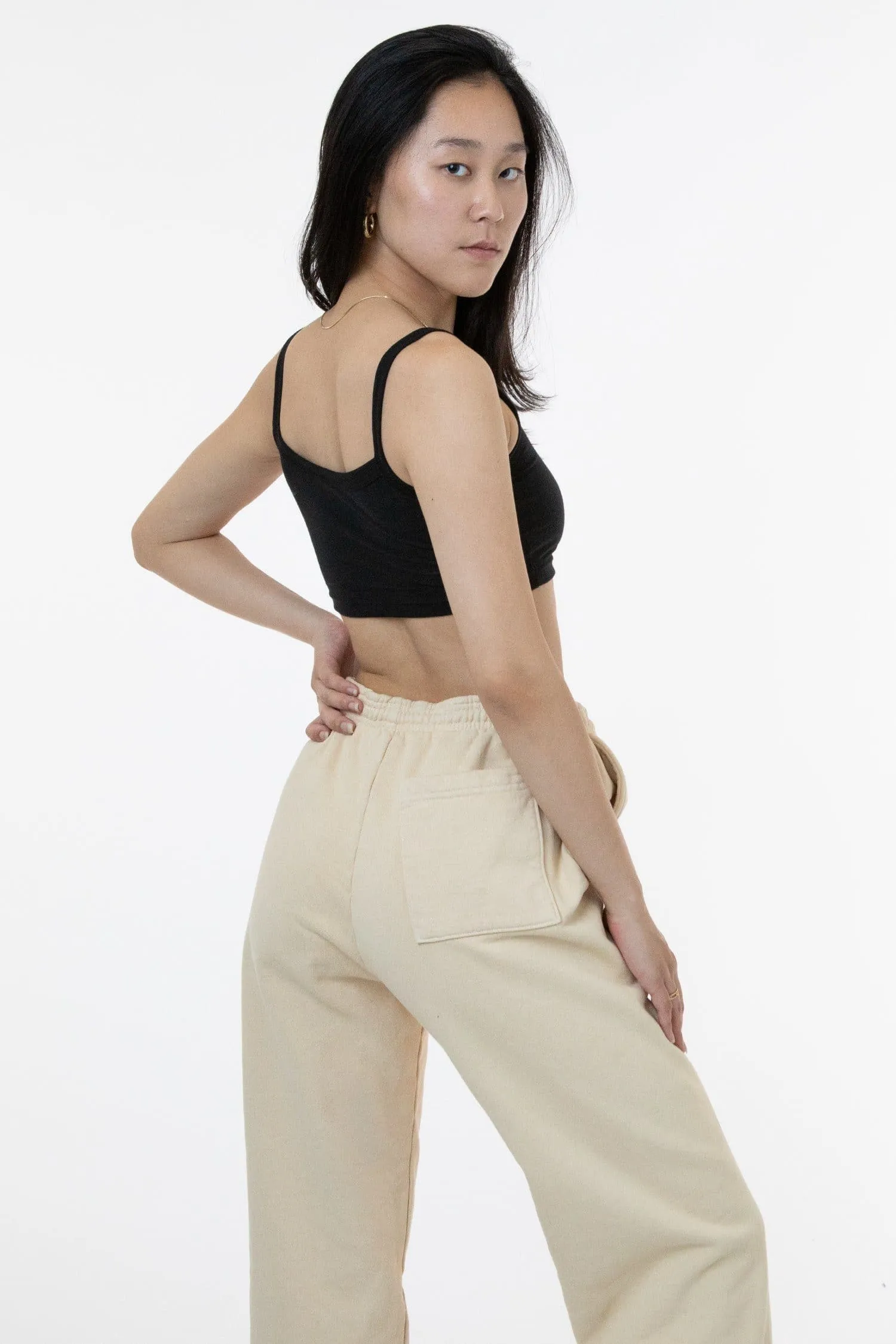 FF016 - Poly Cotton Cropped Spaghetti Tank Top