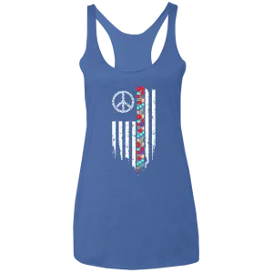 Floral Flag Ladies' Triblend Racerback Tank