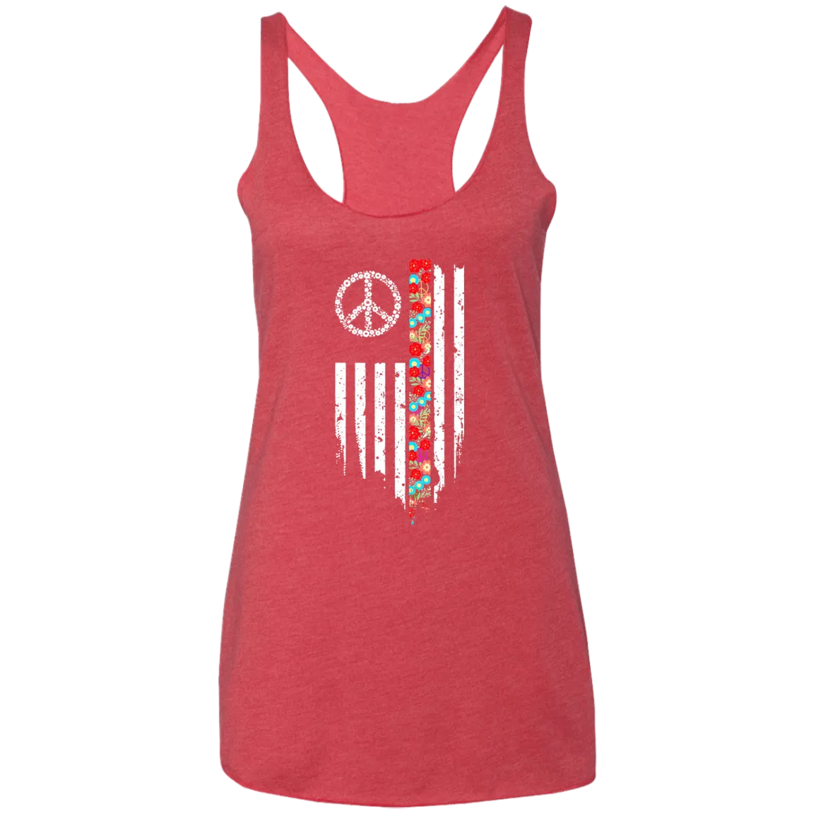 Floral Flag Ladies' Triblend Racerback Tank