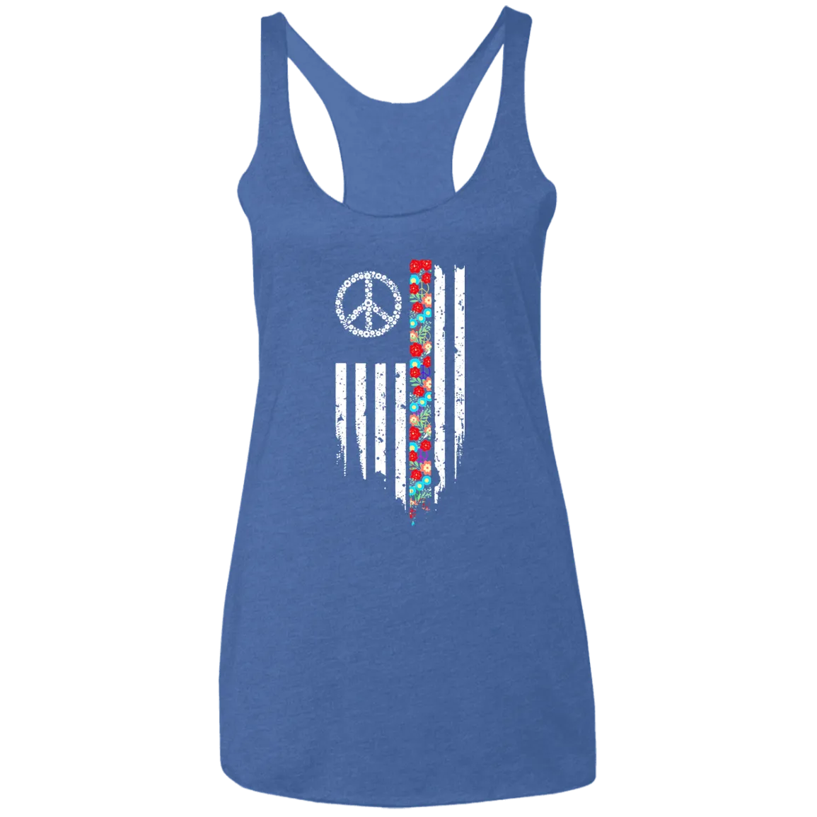 Floral Flag Ladies' Triblend Racerback Tank