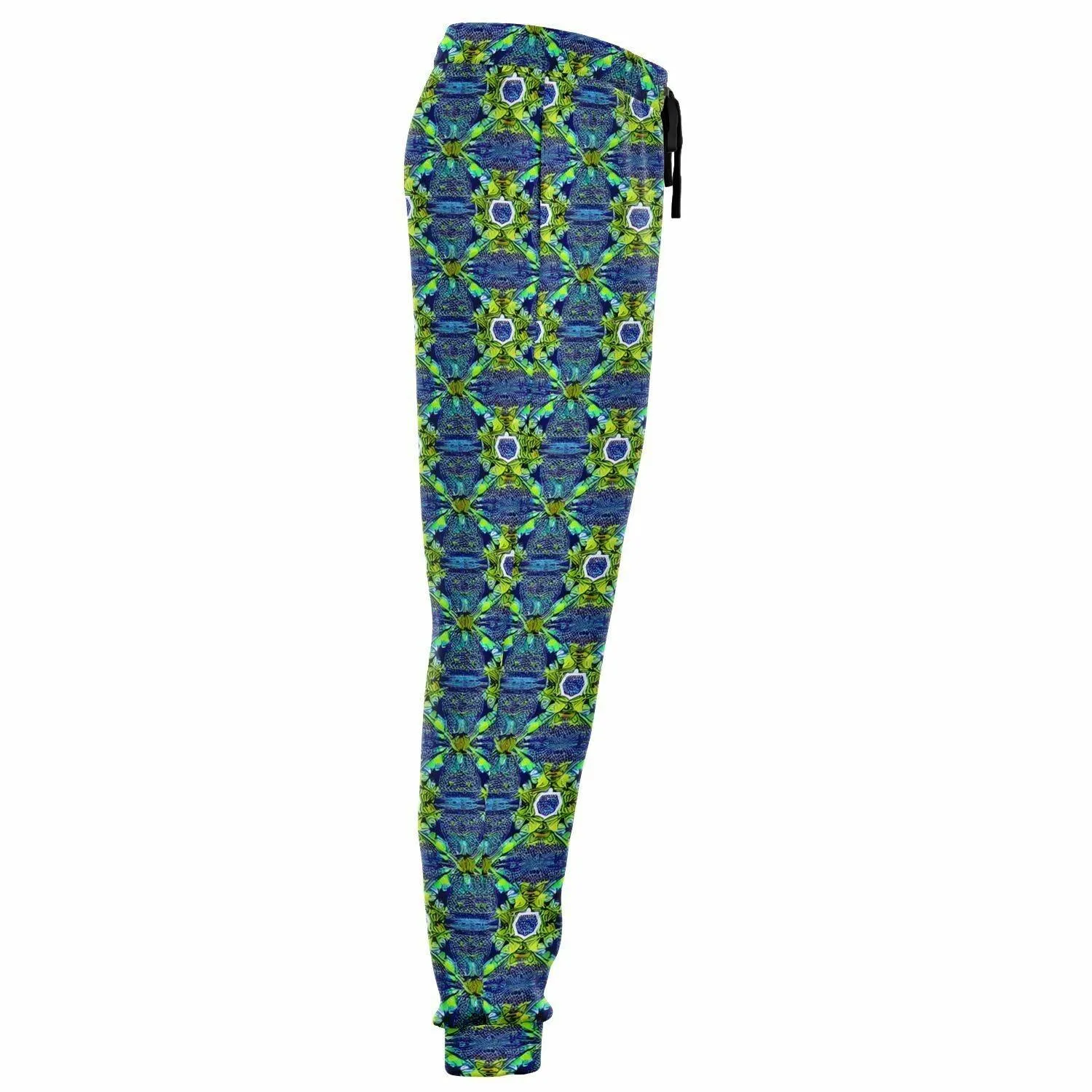 Green Funky Patterned Athletic Joggers: Bold & Durable High-Definition Wear