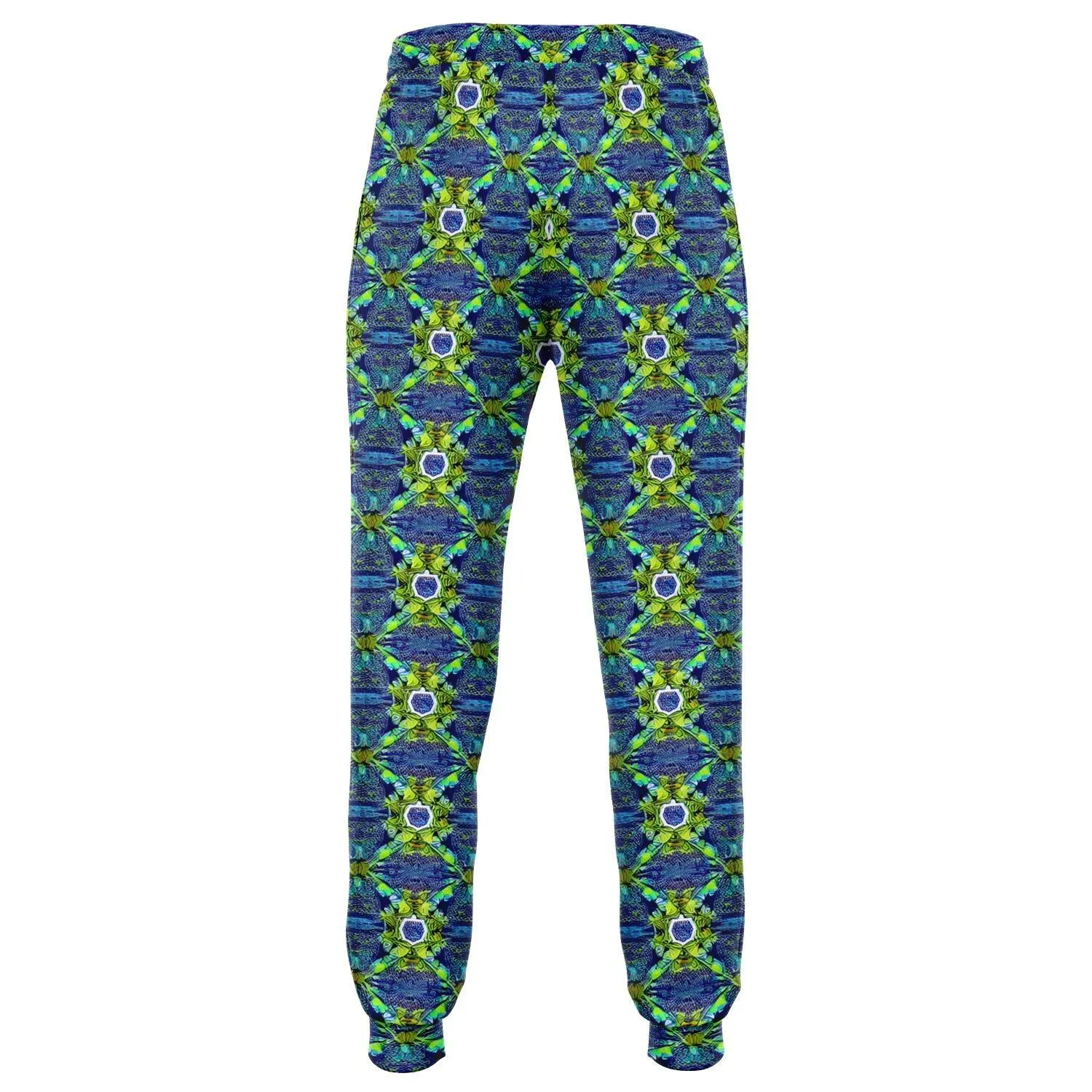 Green Funky Patterned Athletic Joggers: Bold & Durable High-Definition Wear