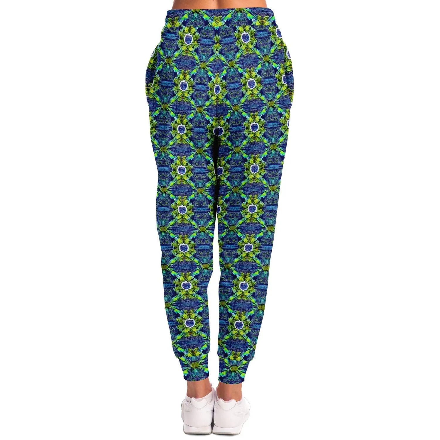 Green Funky Patterned Athletic Joggers: Bold & Durable High-Definition Wear