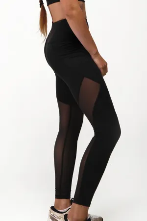 High-Rise Mesh Legging - Black