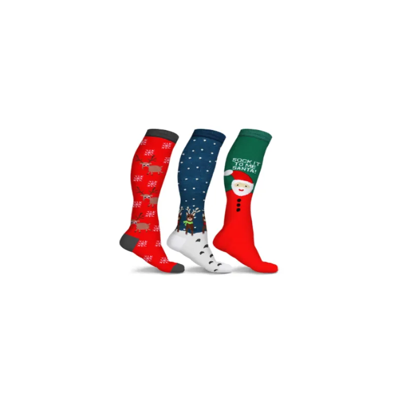 Holiday Fun Knee High Compression Socks (3-Pairs)